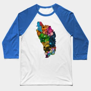 Spirograph Patterned Dominica Parishes Map Baseball T-Shirt